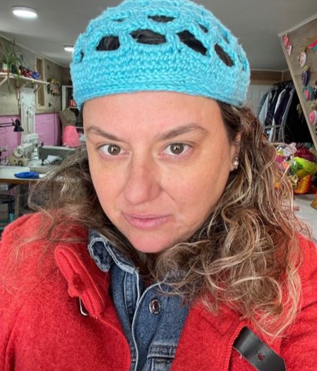 Casquette a Crochet Turquesa Algodón