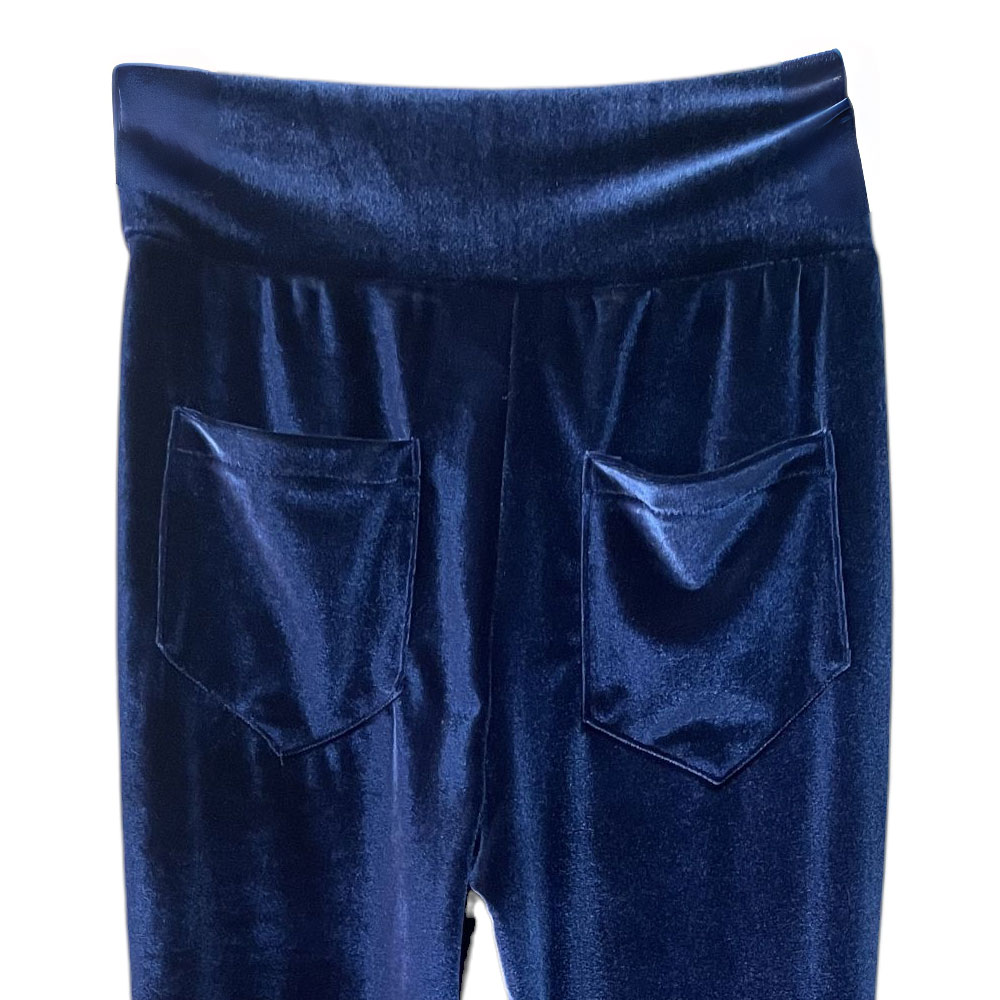 Pantalón Pata de Elefante en Terciopelo Azul - Imagen 6